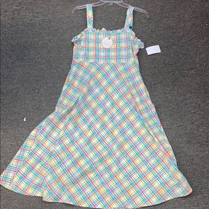 NEW Wild Flowers La La Land Colorful Plaid Sundress